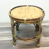 Mini table door door rotin bamboo vintage 70 crafts France