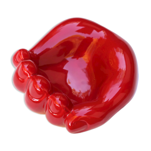 Vide poche main en céramique rouge
