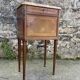 Louis XVI style bedside table in bronze, marble and ceramic