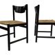 4 vintage dining room chairs with braided seat in wenge wood, 1970s
