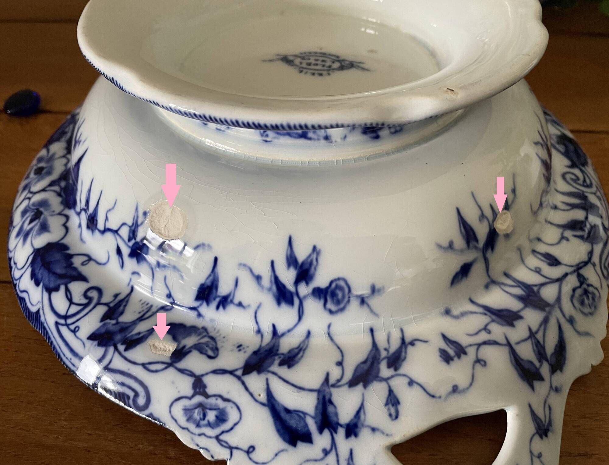 Very old vegetable dish in Creil & Montereau earthenware.