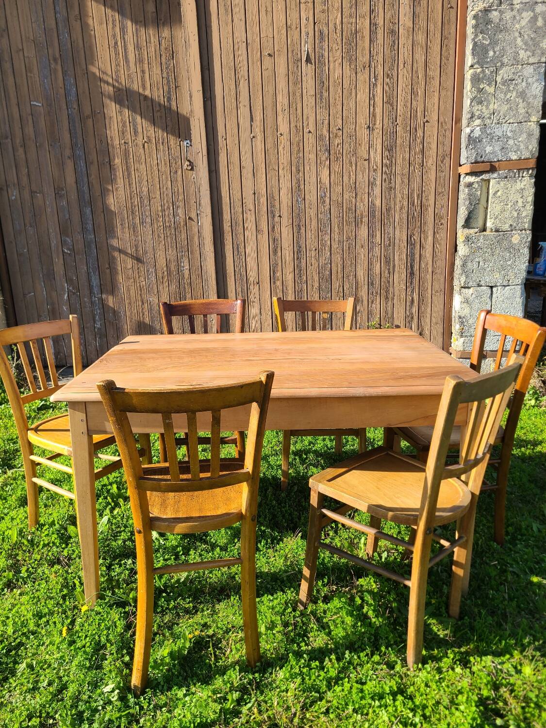Cherry wood farmhouse table circa 1930
