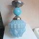 Lamp skyscraper opaline blue art deco 1920 height 35 cm diameter 18 cm