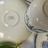Duo of cups and undercups in English porcelain "Tudor"