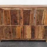 Meuble de rangement en bois ancien, 8 portes