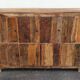 Old wooden cabinet. 8 doors.