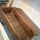Large antique oak chest with turned legs