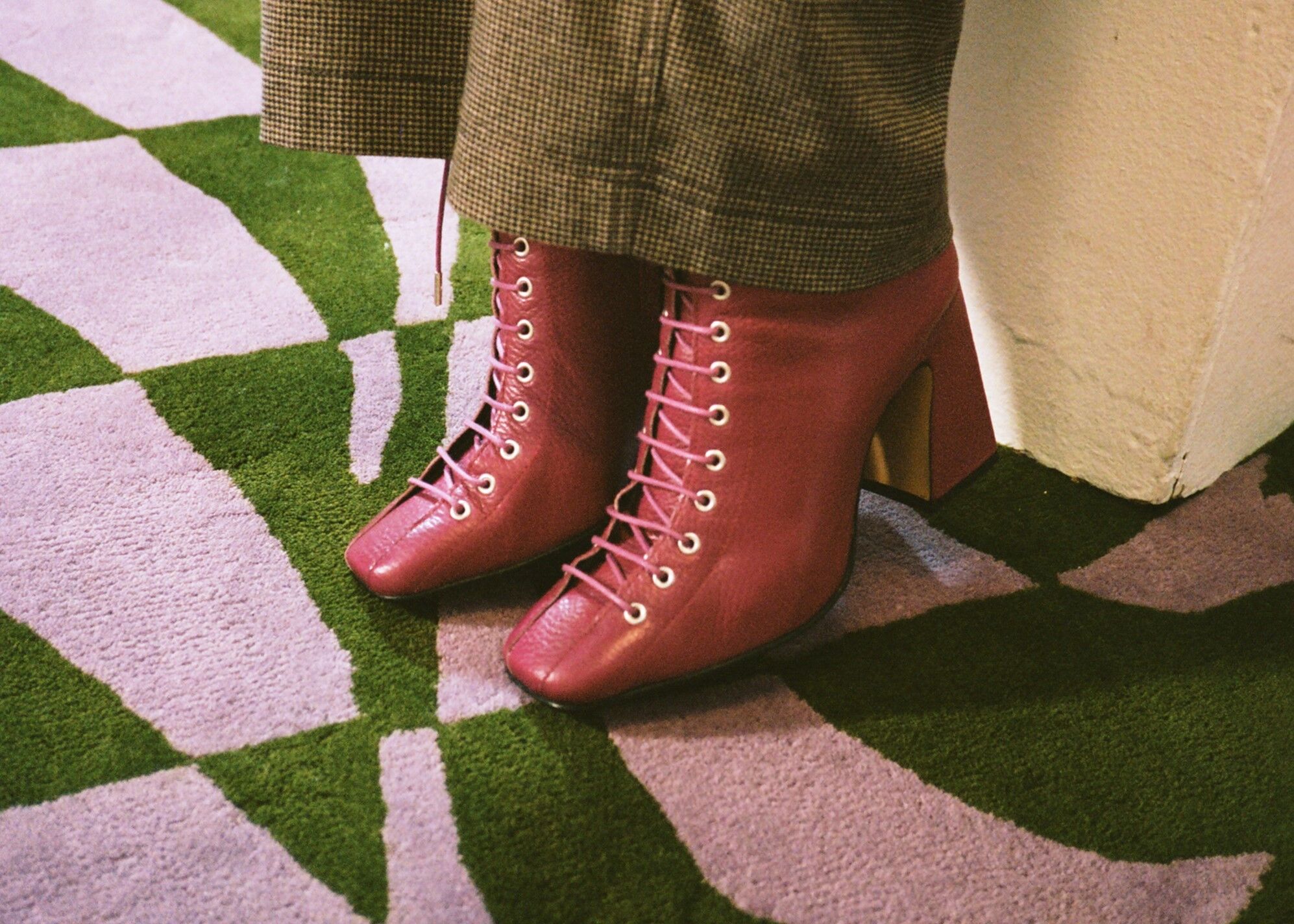 Round carpet purple tiles Diam 150cm