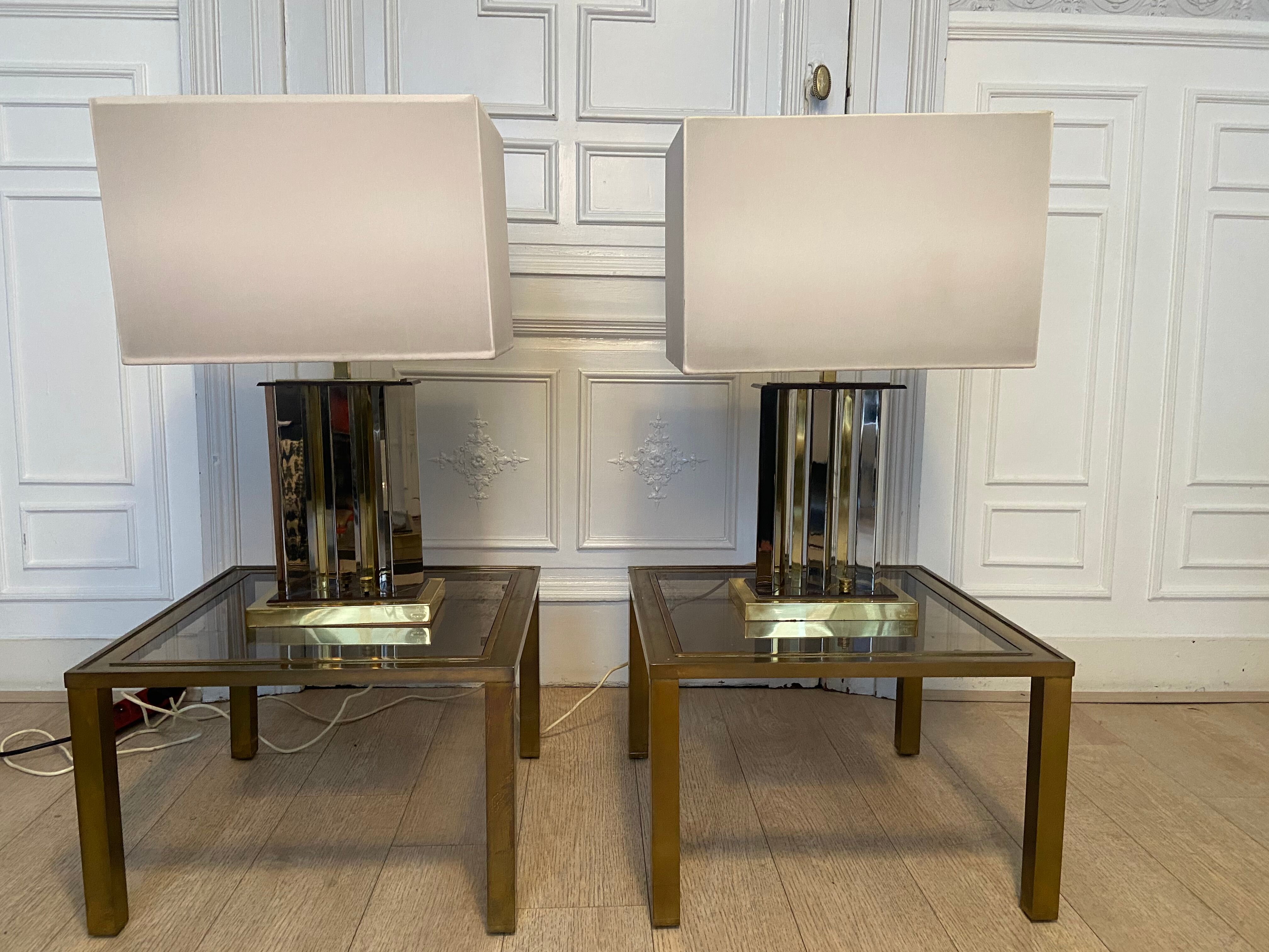 Pair of Romeo Rega lamps, signed