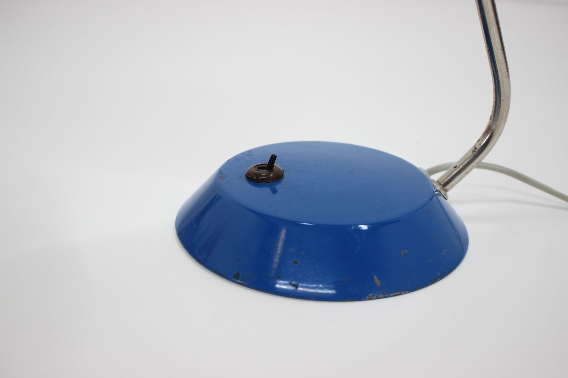 1950s vintage blue table lamp Czechoslovakia