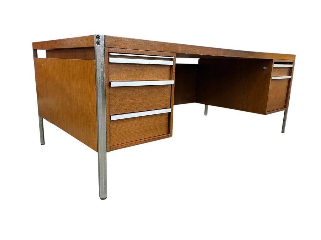 XL vintage wooden desk De Coene 'EFAC M20 Cotribel'