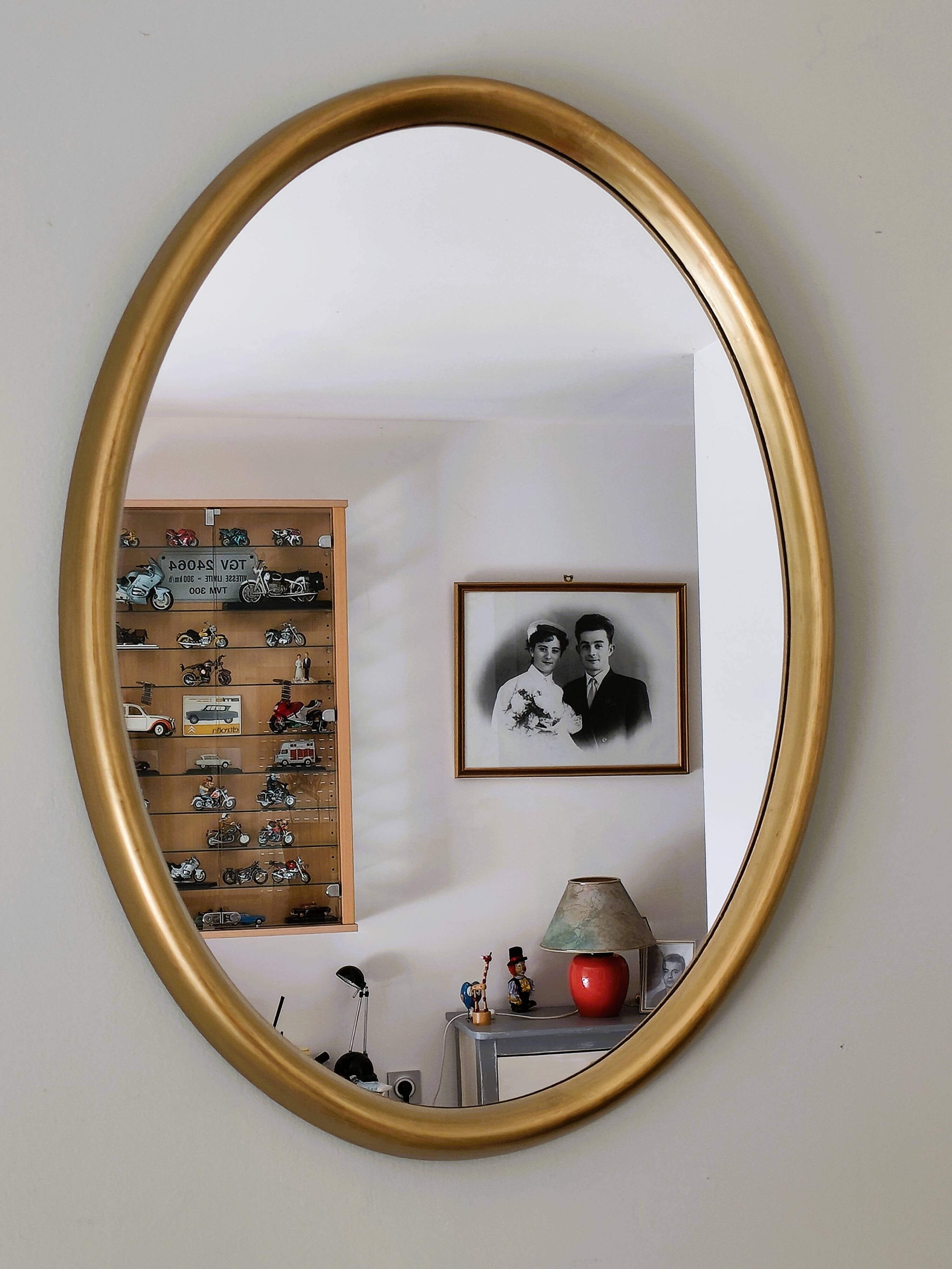 Antique oval mirror 75 X 56 cm