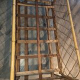 Vintage rattan and wicker bed
