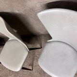 Set of 6 Baumann Essor model chairs in white imitation leather