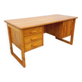 Vintage sled leg pine executive desk from the 60s-70s