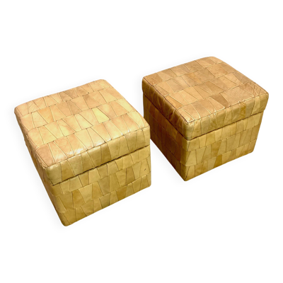 Paire de poufs coffre attribué à de Sede