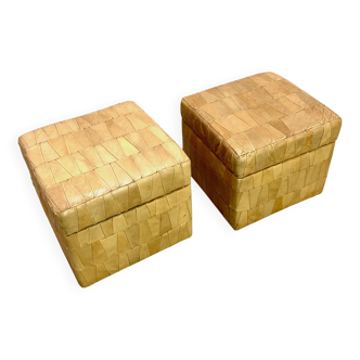 Pair of De Sede attribution storage ottomans