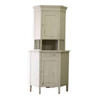 Scandinavian white corner cabinet