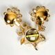 1970s brass crystal glass floral wall lamp by Ernst Palme unused condition