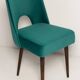 Chaise « shell » en velours crème et bois, Pologne, 1960s