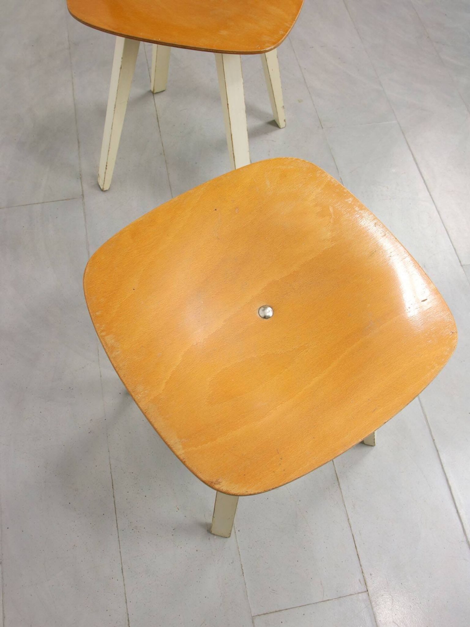 Tabouret en contreplaqué vintage à croisillons par Niko Kralj, 1954