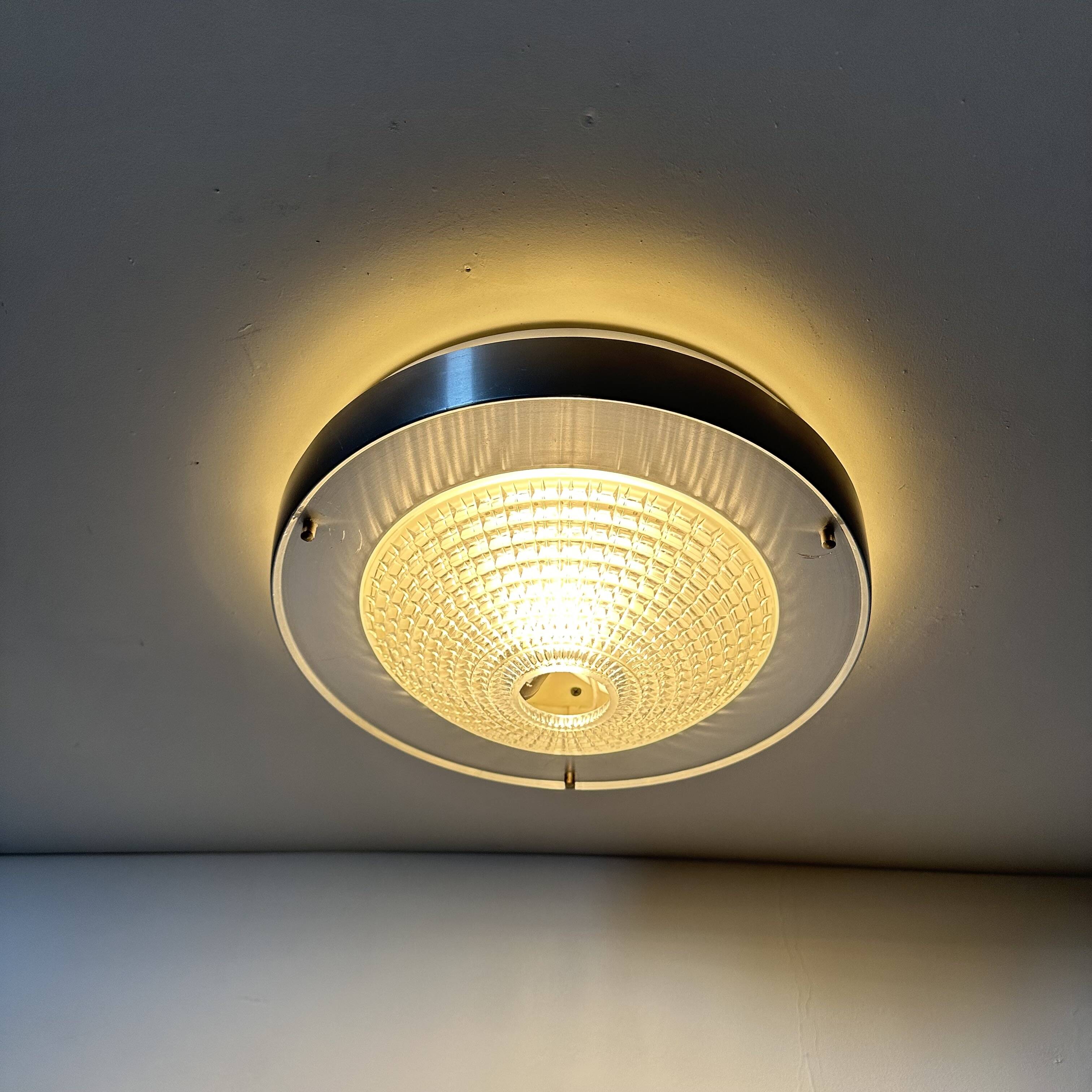 Raak Flush mount ceiling lamp B-1043 , 1970s Ufo space age