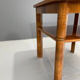 Table basse Art déco à deux niveaux en chêne massif, années 1930