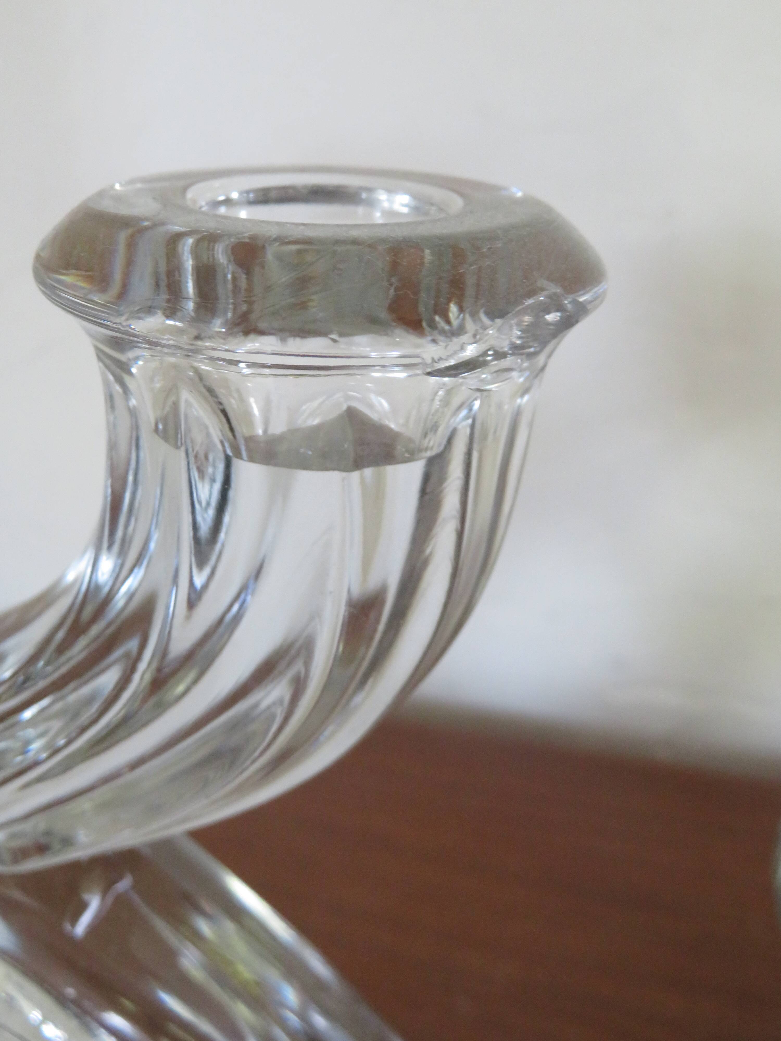 Pair of vintage crystal candlesticks