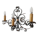 Antique wrought iron wall light from the 50s
