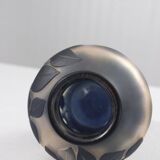 Vianne France vase with birds, acid-etched glass, 20th century.