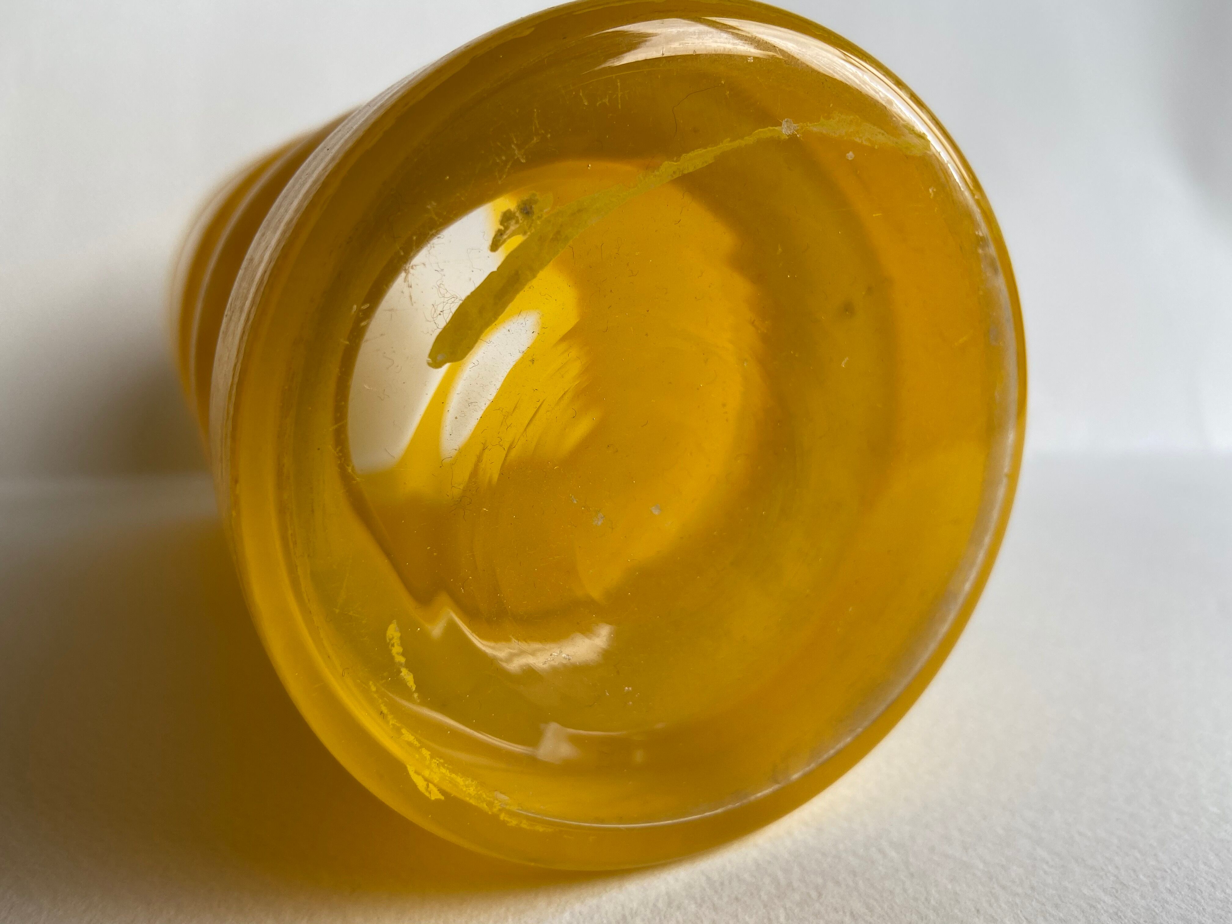 Yellow glass vase