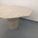 Vintage 70s 80s Octagonal Marble Dining Table