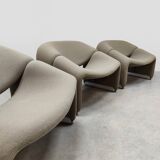 Set of 3 vintage Dutch design groovy chairs F598 'Wabi sabi'