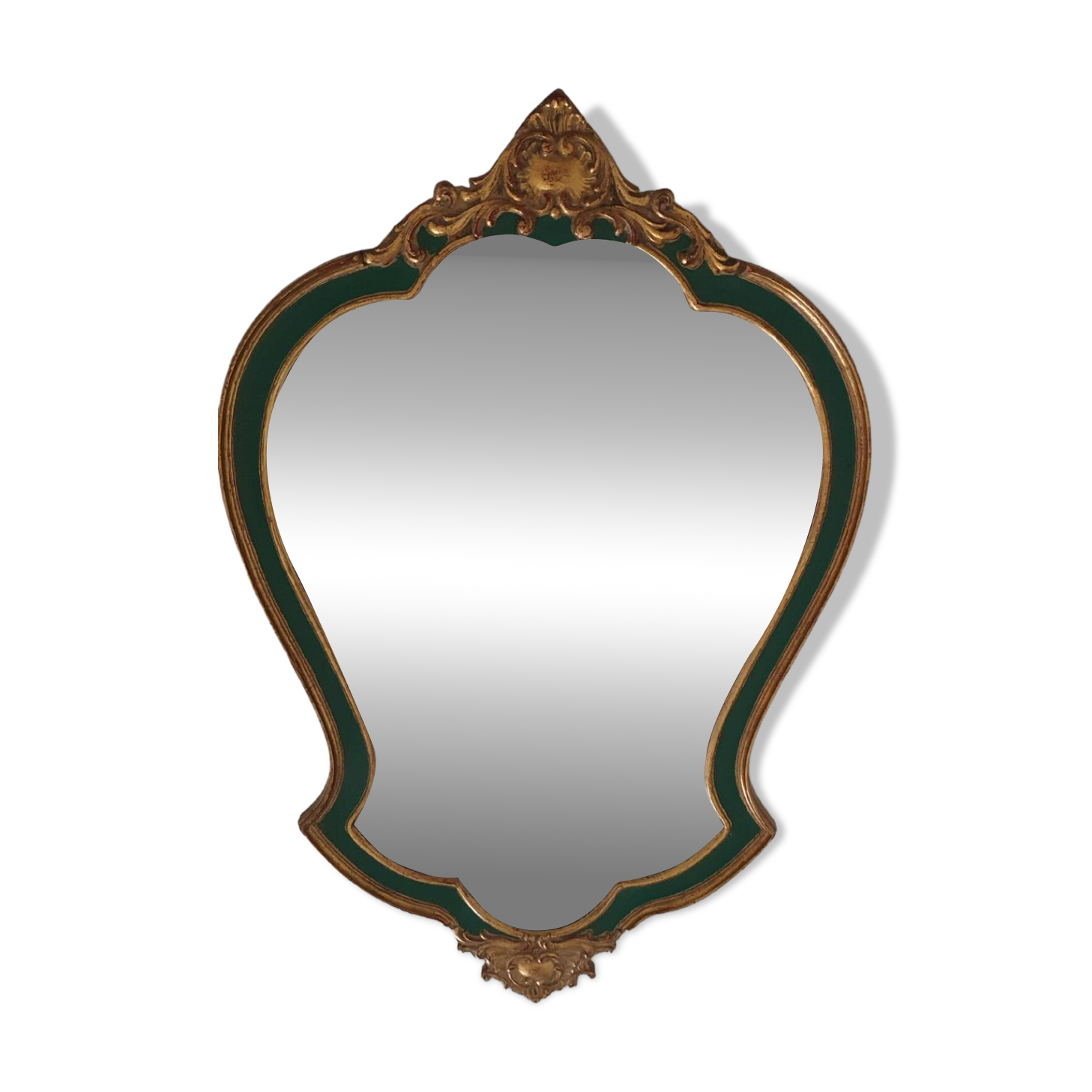 Gold leaf gilded wooden mirror