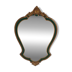 Miroir en bois doré - feuille