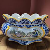 Henriot Quimper: large painted faience planter