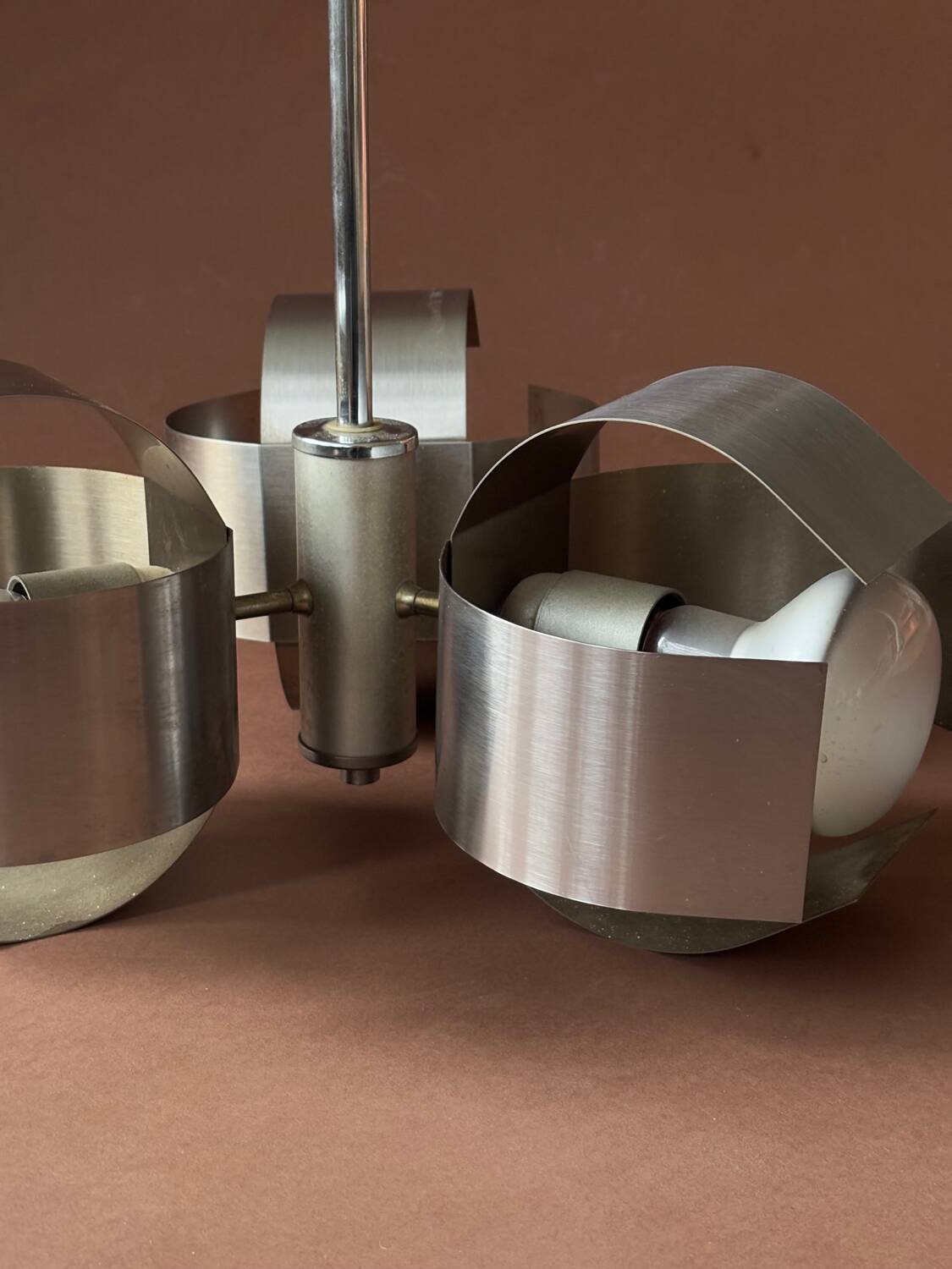 Space Age 1970s Steel Pendant Light