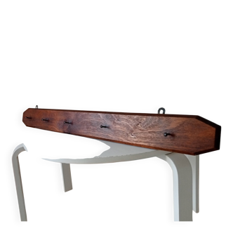 Vintage brutalist wall coat rack