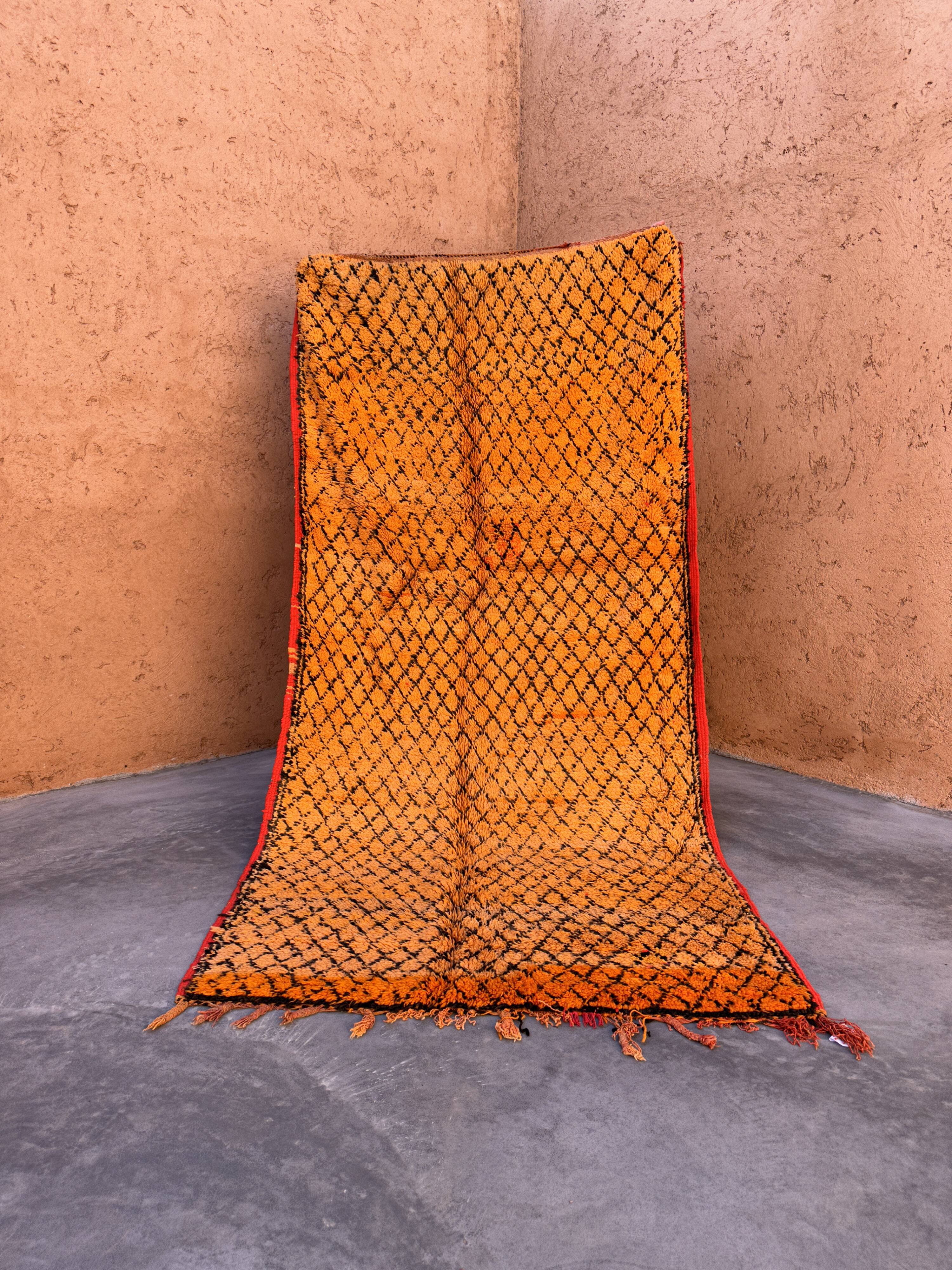 Moroccan rug Boujad orange - 138 x 294 cm