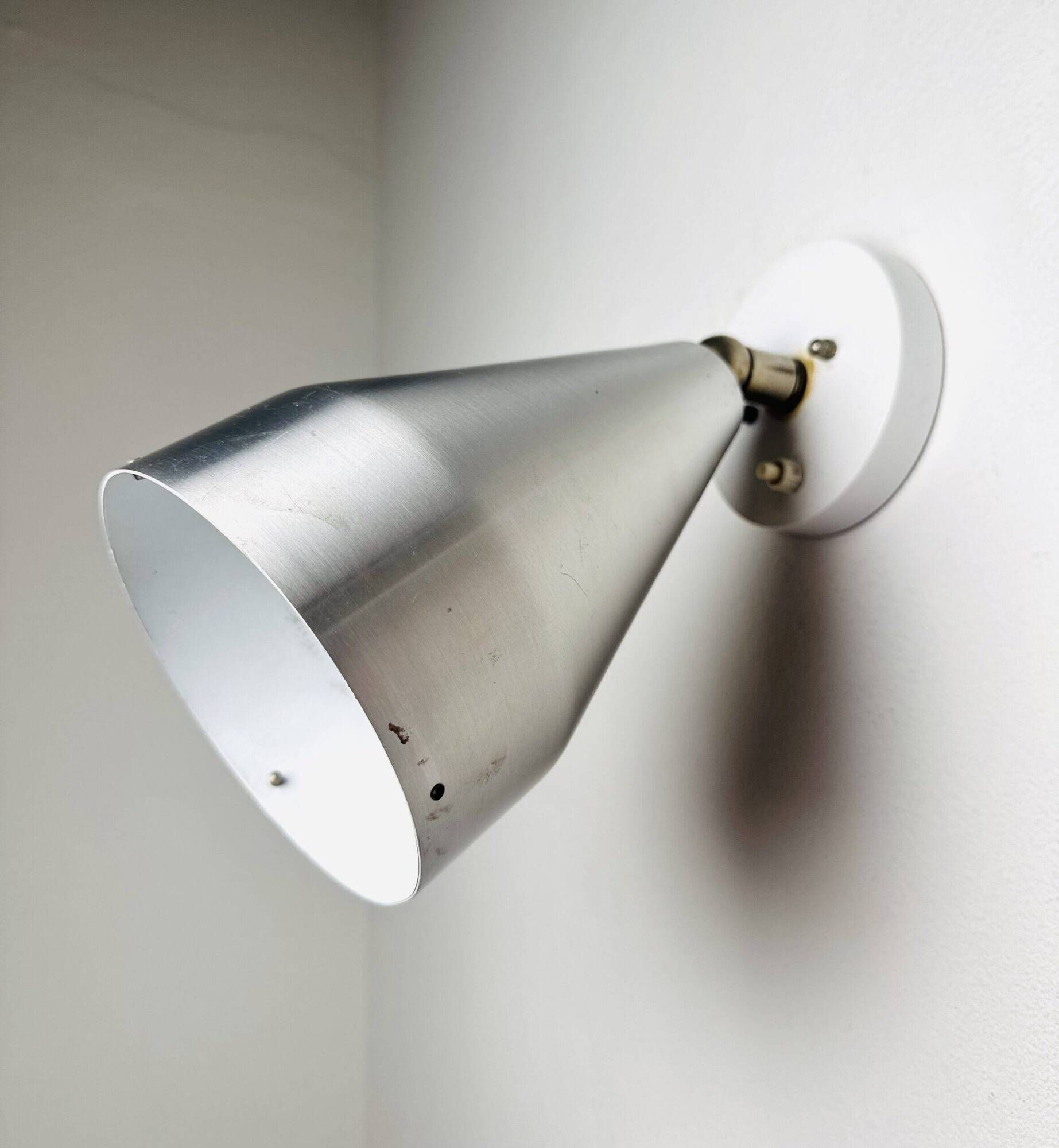 Pair Of R155 Adjustable Wall Lamps In Metallic By Raak Amsterdam, The Netherlands 1960S