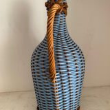 Rattan and scoubidou bottle