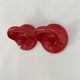 Set of 2 red "gancio 4702" coat hooks by olaf von bohr for kartell, 1970.