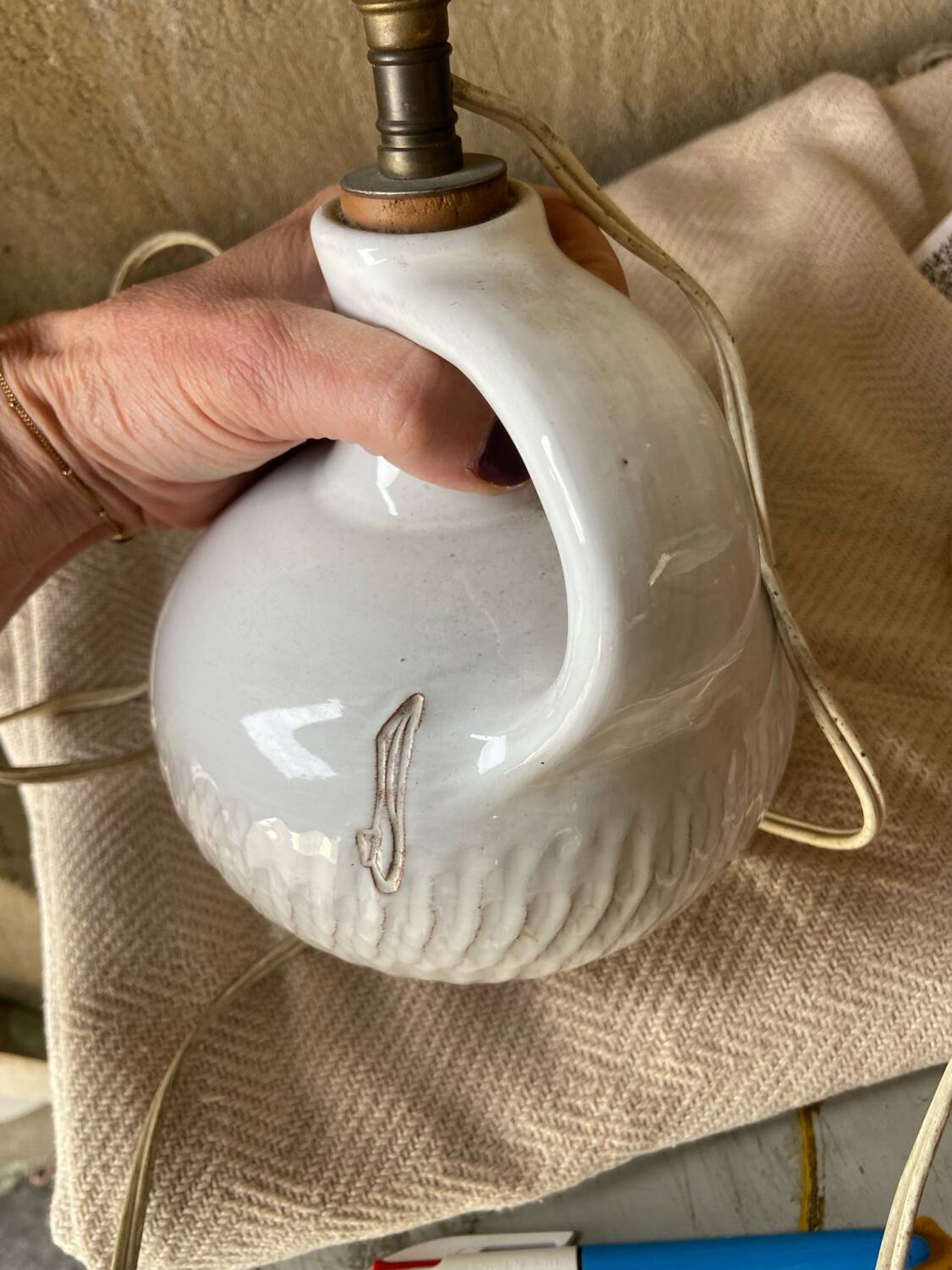 Vintage ceramic lamp base