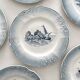6 antique dessert plates in "Marine" faience from Orchies