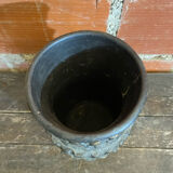 Vintage 1970s Black Ceramic Vase from VALLAURIS #D695