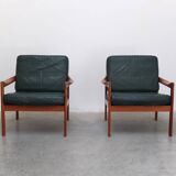 Danish pair of easy chairs by Illum Wikkelsø for Niels Eilersen, 1960s
