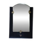 Miroir cuir et bronze Art Déco