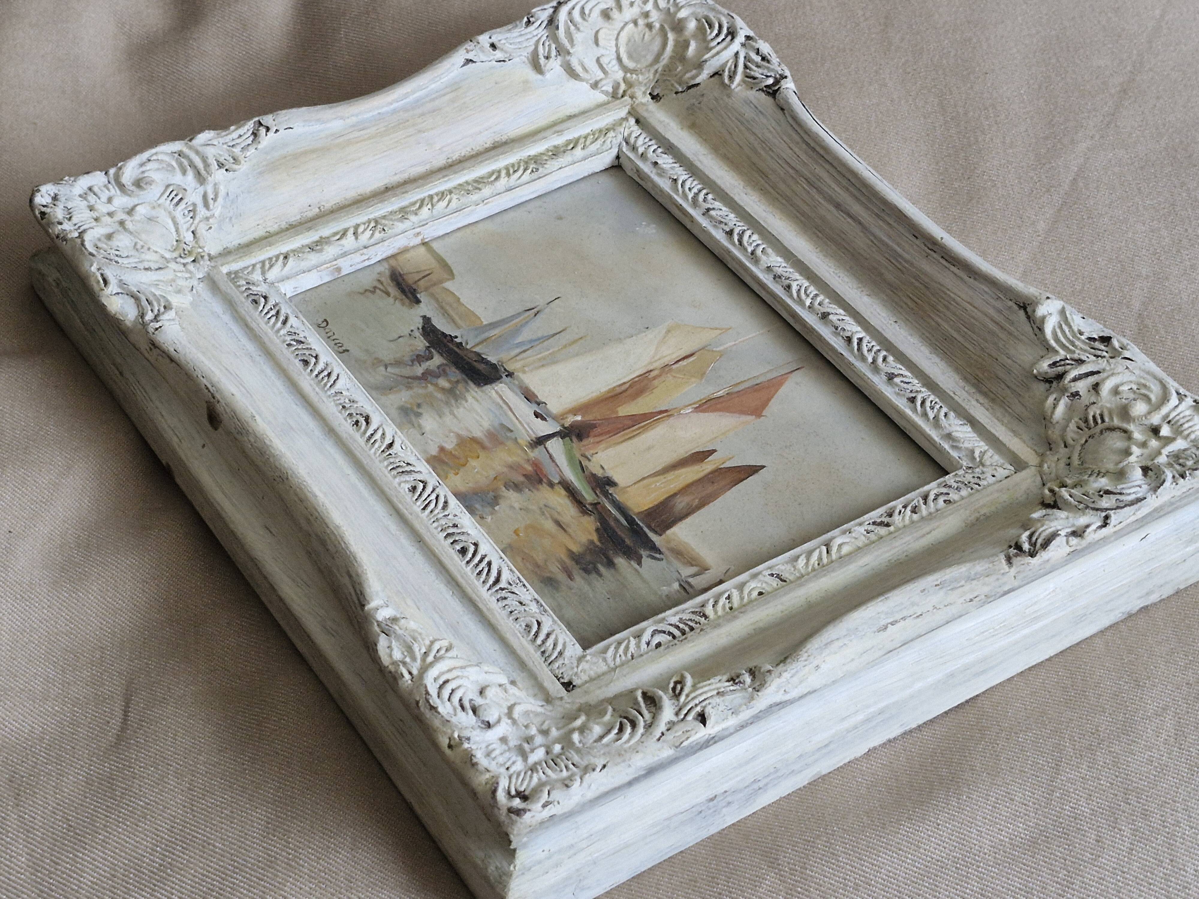 Marine oil painting wooden frame