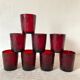 Vintage water glasses in tinted glass
