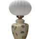 Lampe à poser fleurs en céramique globe plissé
